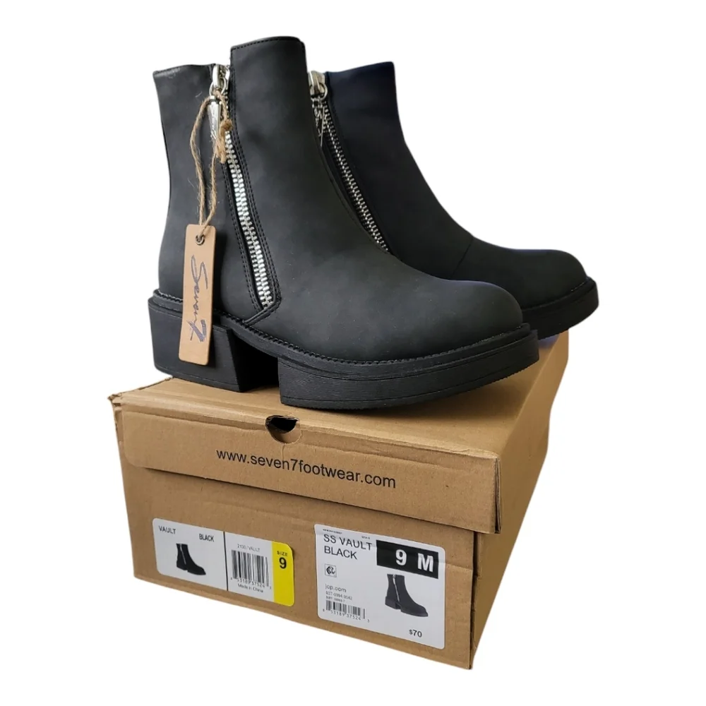 Seven7 Vault‎ Black platform boot Womens Size 9 New